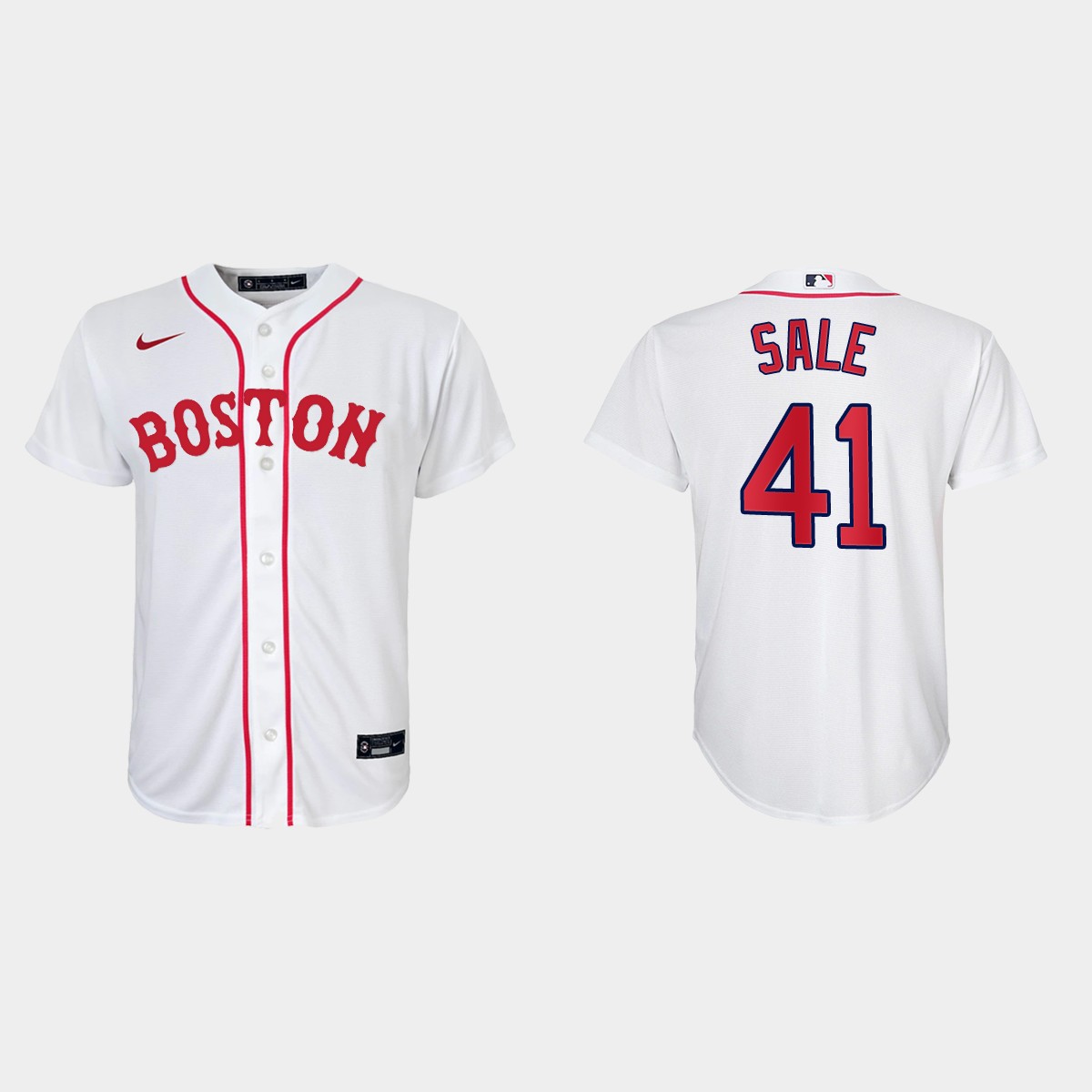 Youth Boston Red Sox #41 Chris Sale White 2021 Patriots' Day Jersey