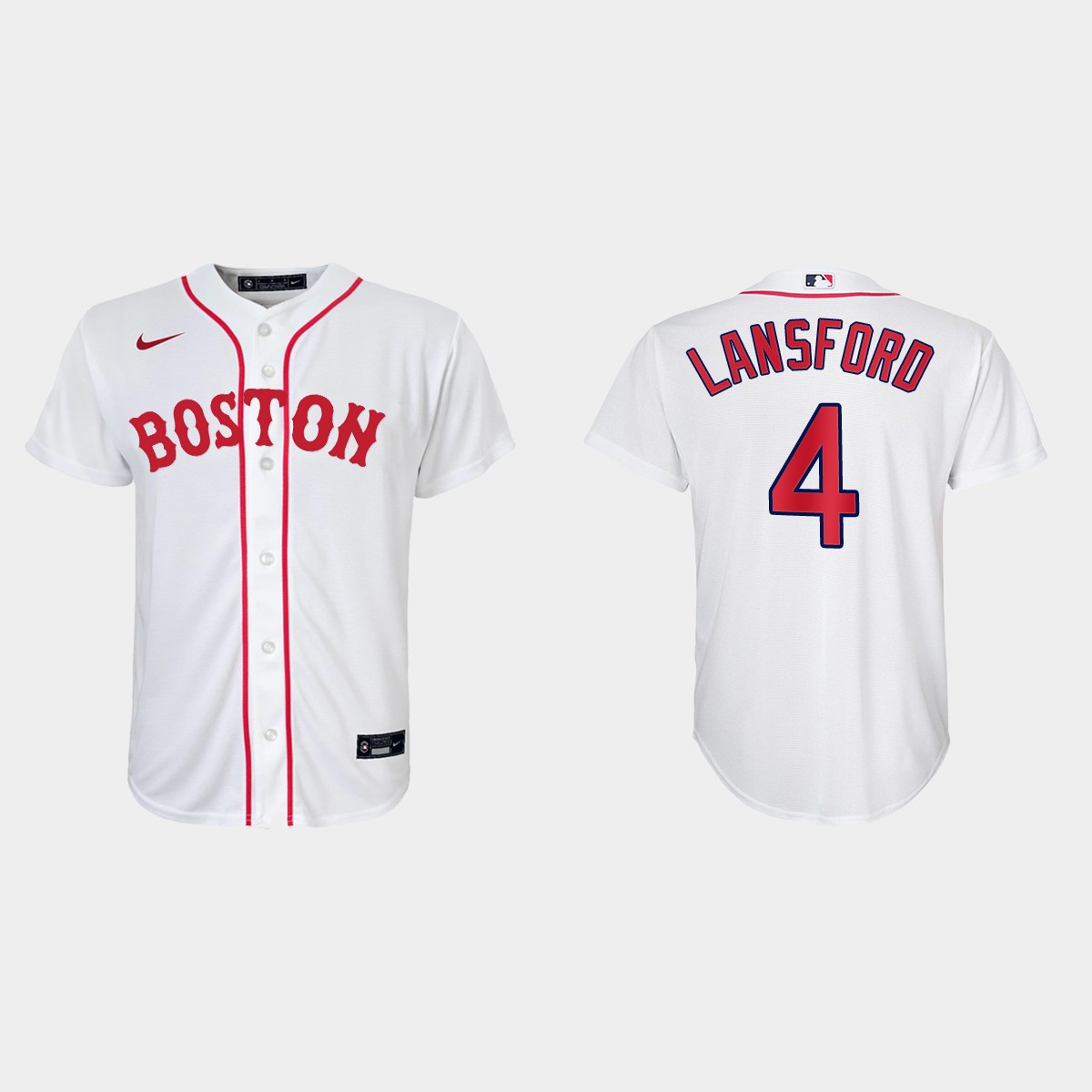 Youth Boston Red Sox #4 Carney Lansford White 2021 Patriots' Day Jersey
