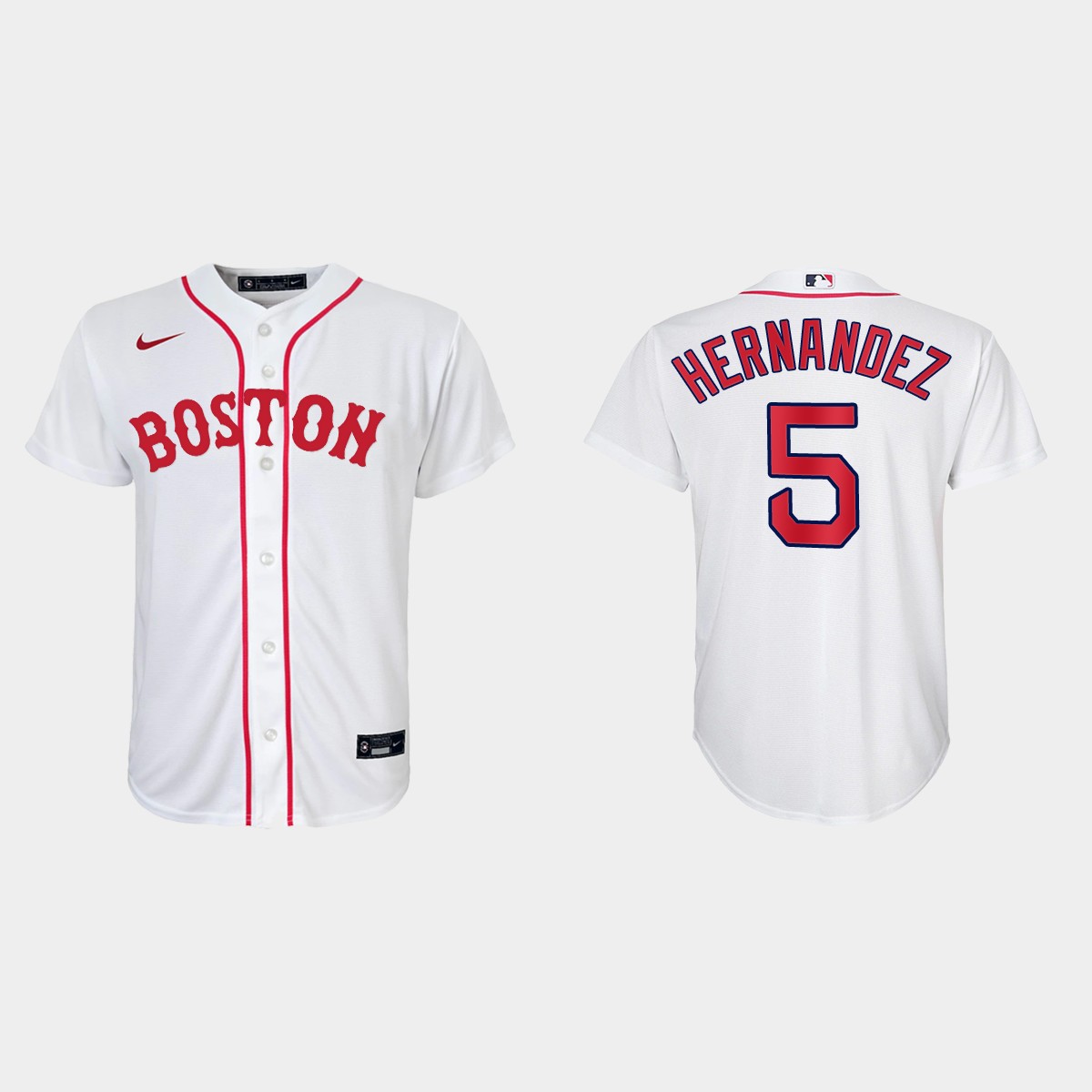 Youth Boston Red Sox #5 Enrique Hernandez White 2021 Patriots' Day Jersey
