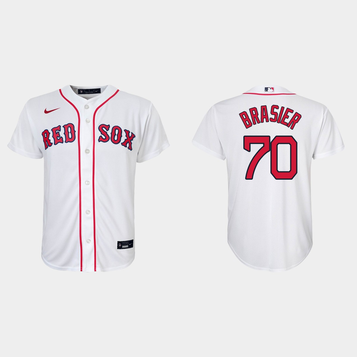 Youth Boston Red Sox Ryan Brasier White Home Jersey