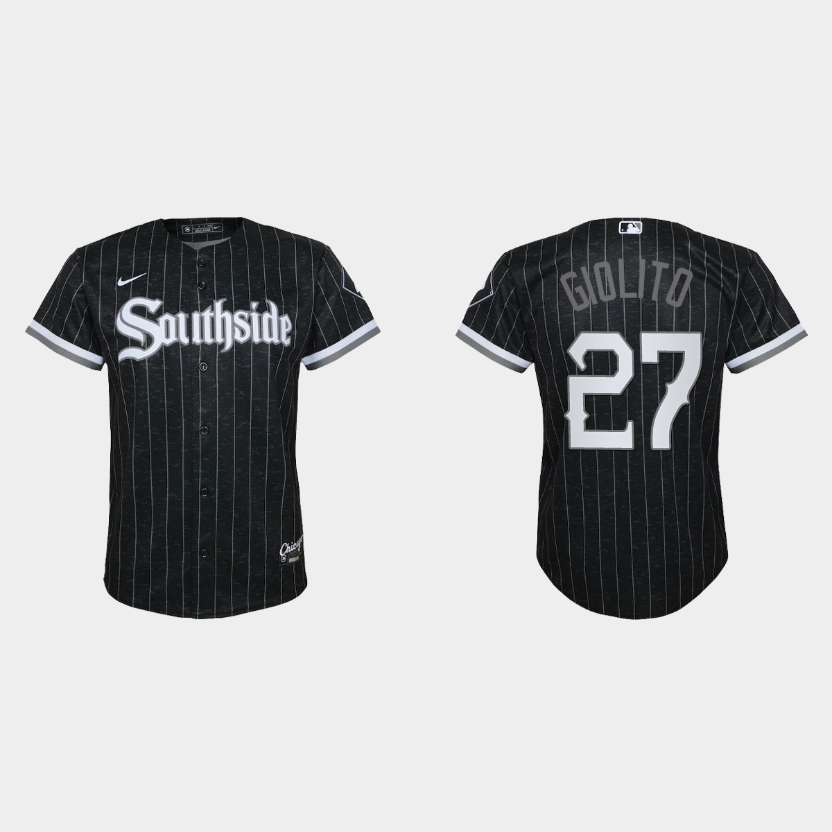 Youth Chicago White Sox #27 Lucas Giolito Black 2021 City Connect Jersey