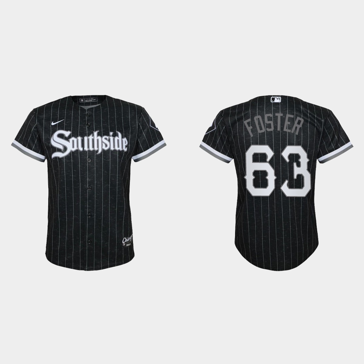 Youth Chicago White Sox #63 Matt Foster Black 2021 City Connect Jersey