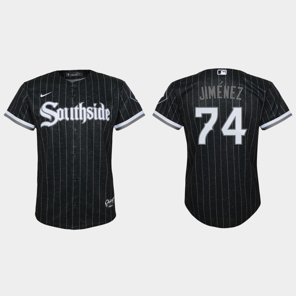 Youth Chicago White Sox #74 Eloy Jimenez Black 2021 City Connect Jersey