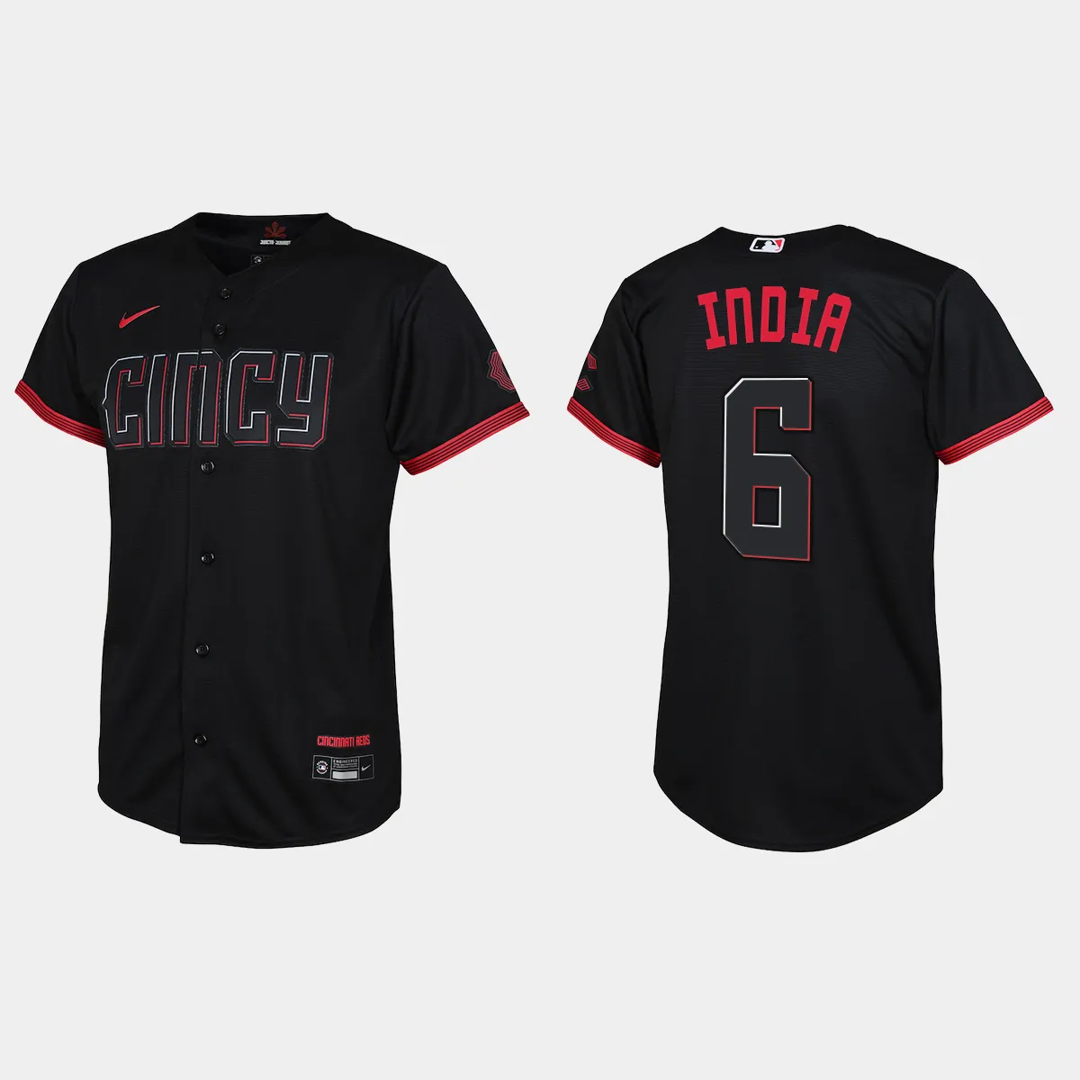 Youth Cincinnati Reds Jonathan India Black 2023 City Connect Jersey
