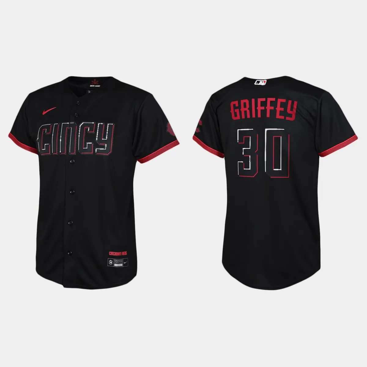 Youth Cincinnati Reds Ken Griffey Jr. Black 2023 City Connect Jersey