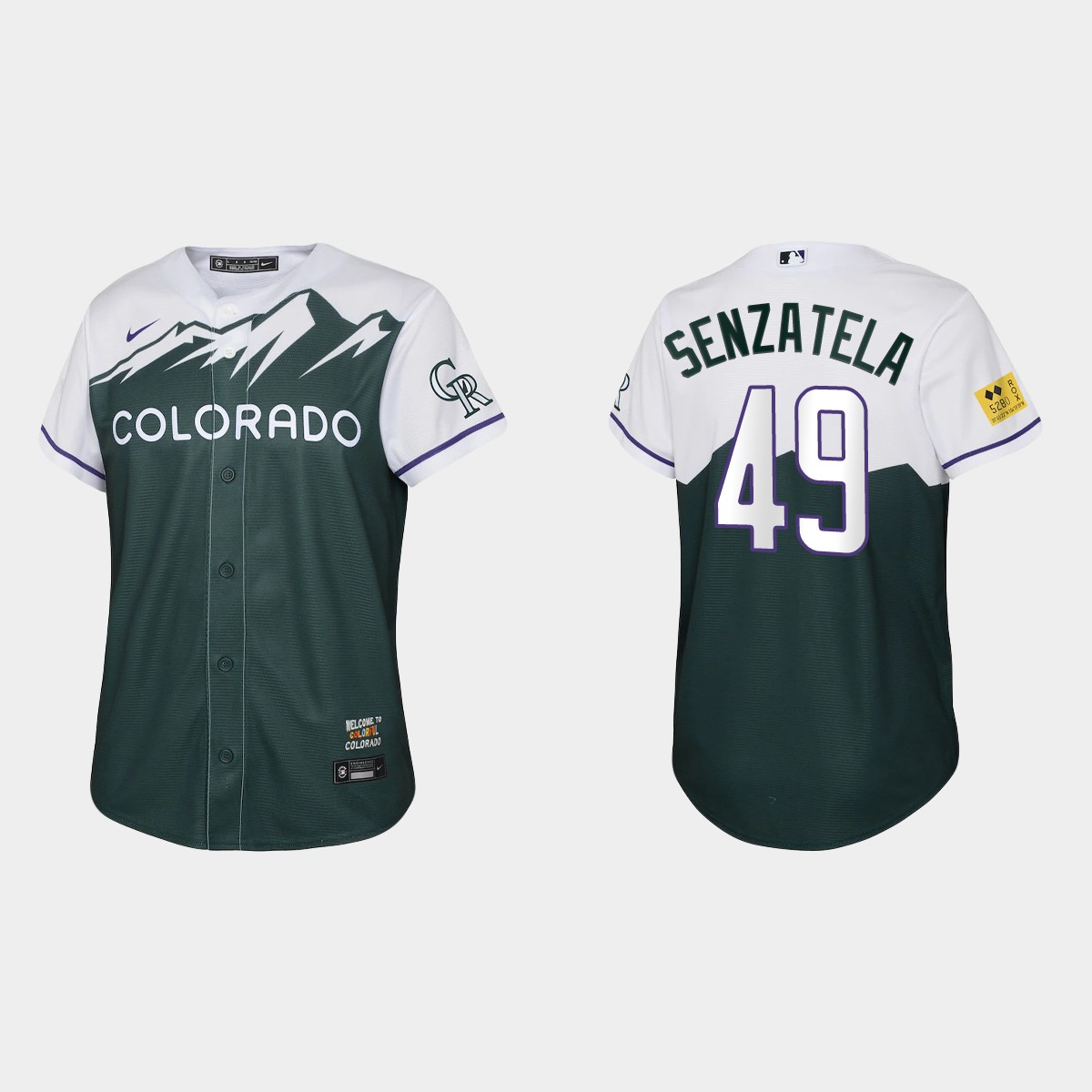 Youth Colorado Rockies Antonio Senzatela Green 2022 City Connect Jersey