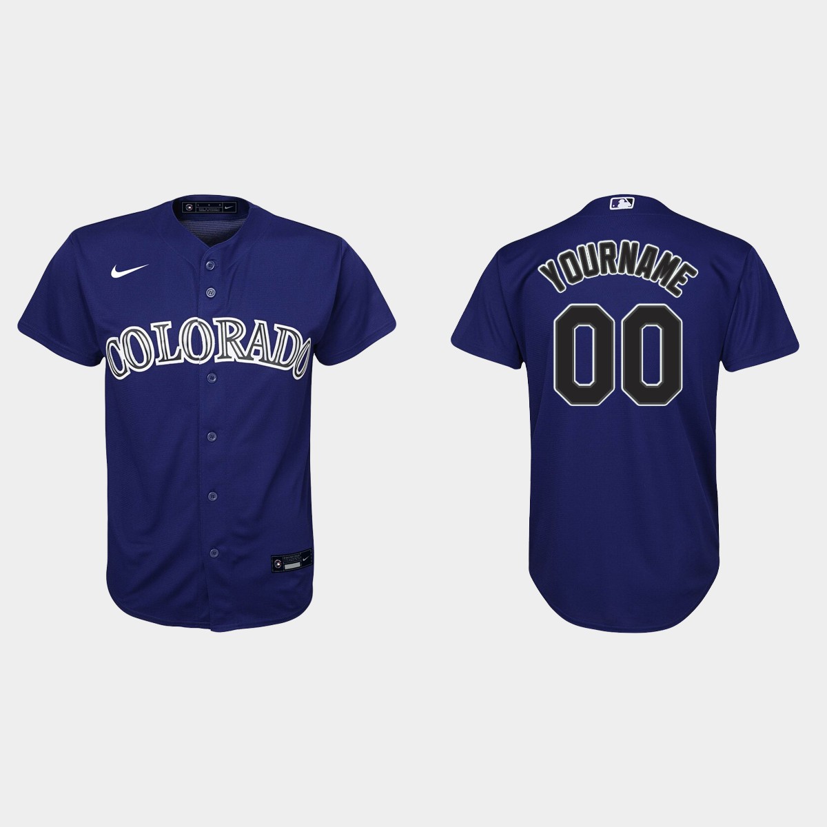 Youth Colorado Rockies Custom Purple Alternate Jersey