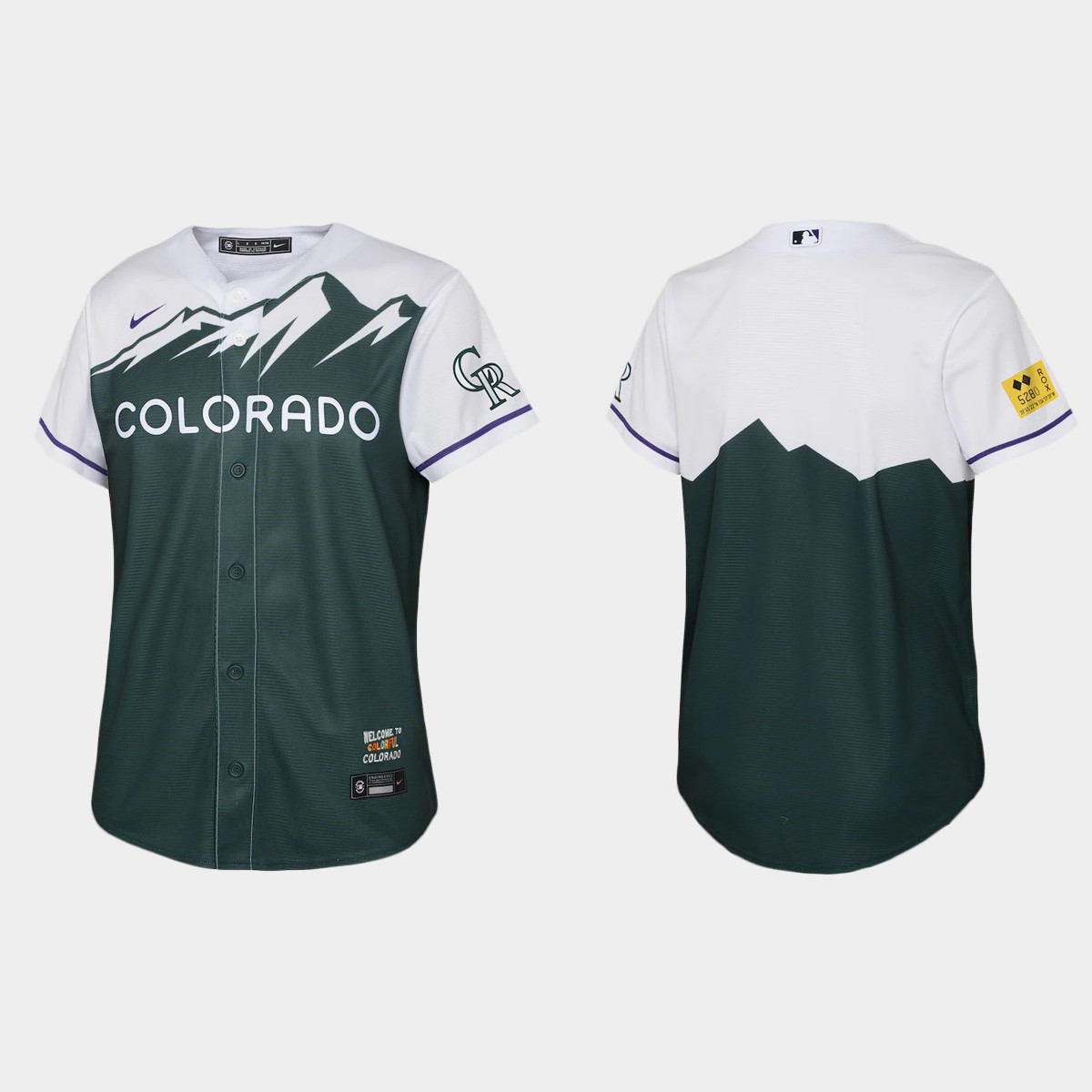 Youth Colorado Rockies Green 2022 City Connect Jersey