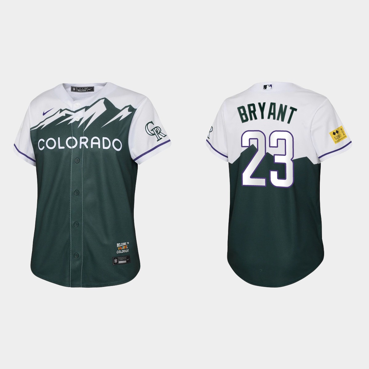 Youth Colorado Rockies Kris Bryant Green 2022 City Connect Jersey