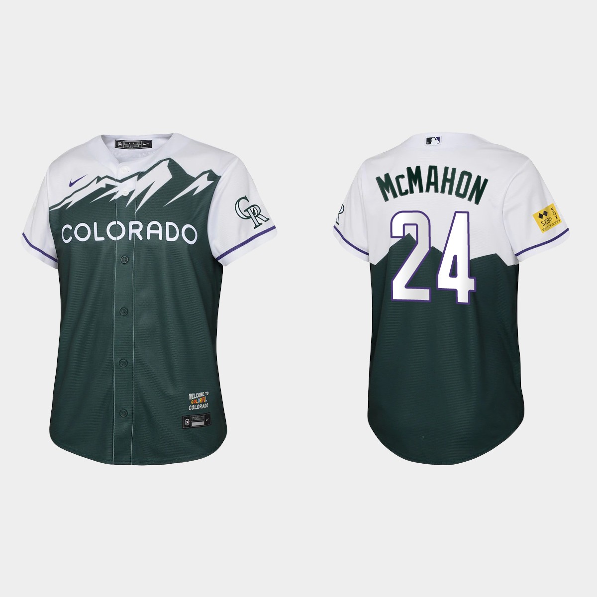 Youth Colorado Rockies Ryan McMahon Green 2022 City Connect Jersey