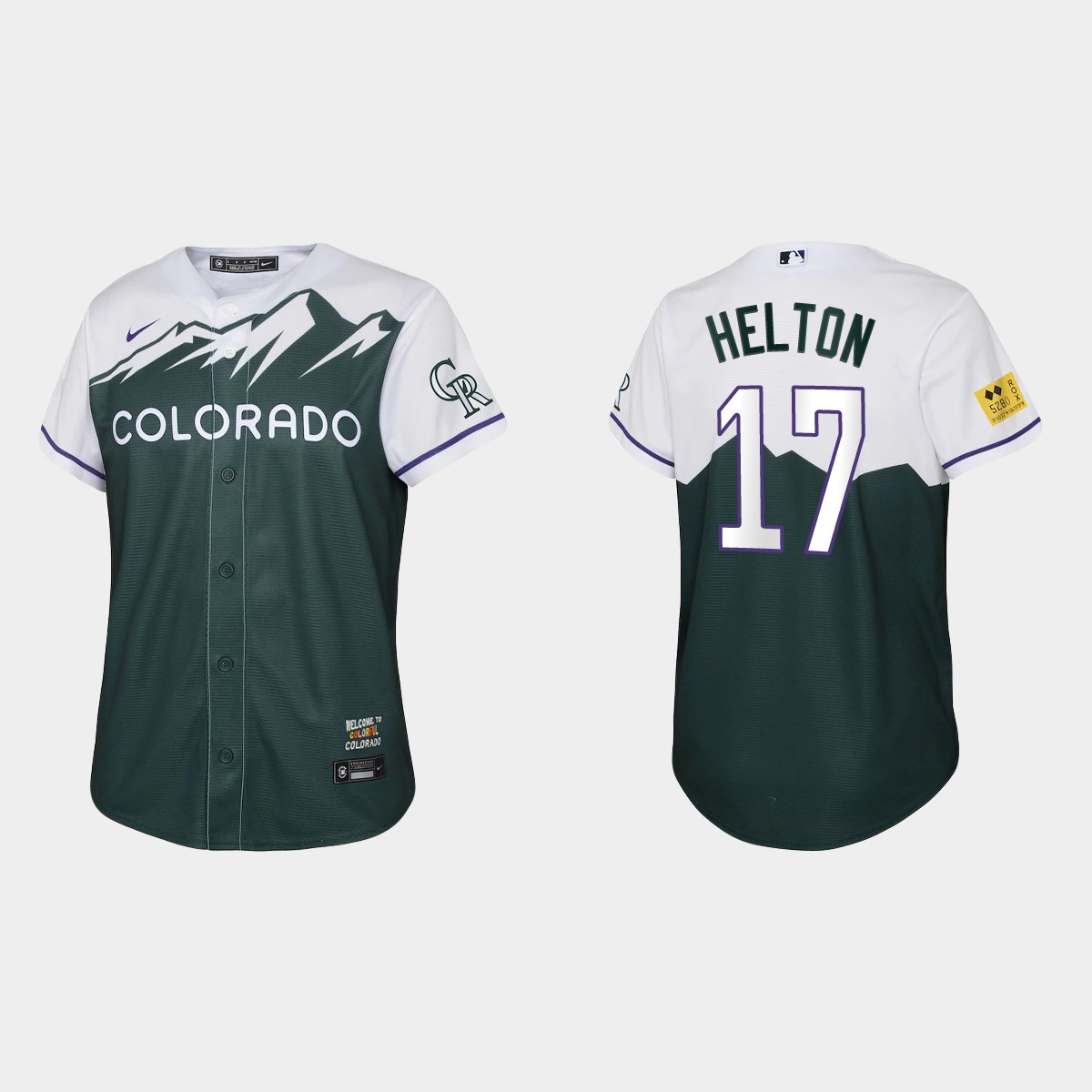 Youth Colorado Rockies Todd Helton Green 2022 City Connect Jersey