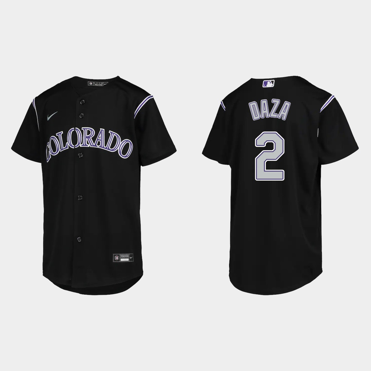 Youth Colorado Rockies Yonathan Daza Black Jersey