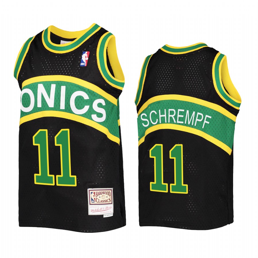 Youth Detlef Schrempf Seattle SuperSonics Black Reload Jersey Throwback