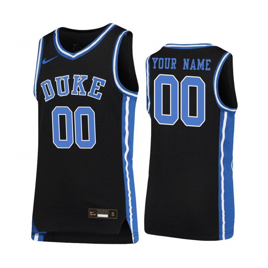 Youth Duke Blue Devils Custom Black College Jersey