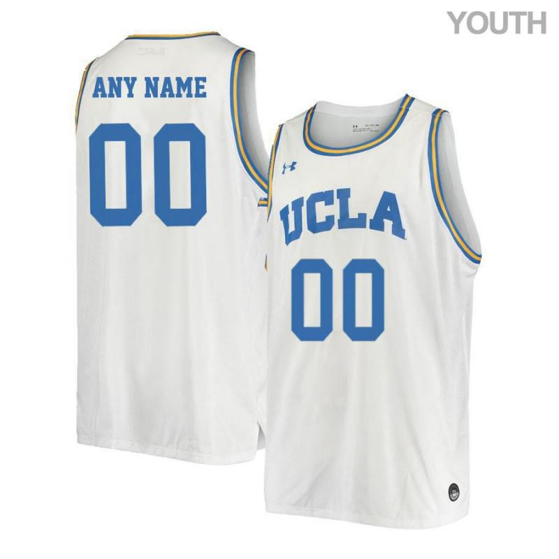 Youth Elite White Retro UCLA Bruins Custom Basketball Stitched Jersey