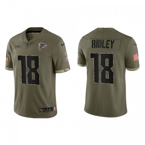 Youth Falcons #18 Calvin Ridley Green Stitched NFL 2022 Salute To Service Jersey