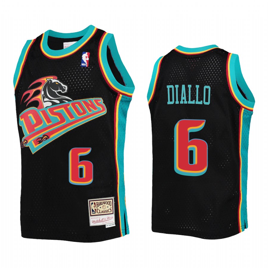 Youth Hamidou Diallo Detroit Pistons Black Reload Jersey Hardwood Classics
