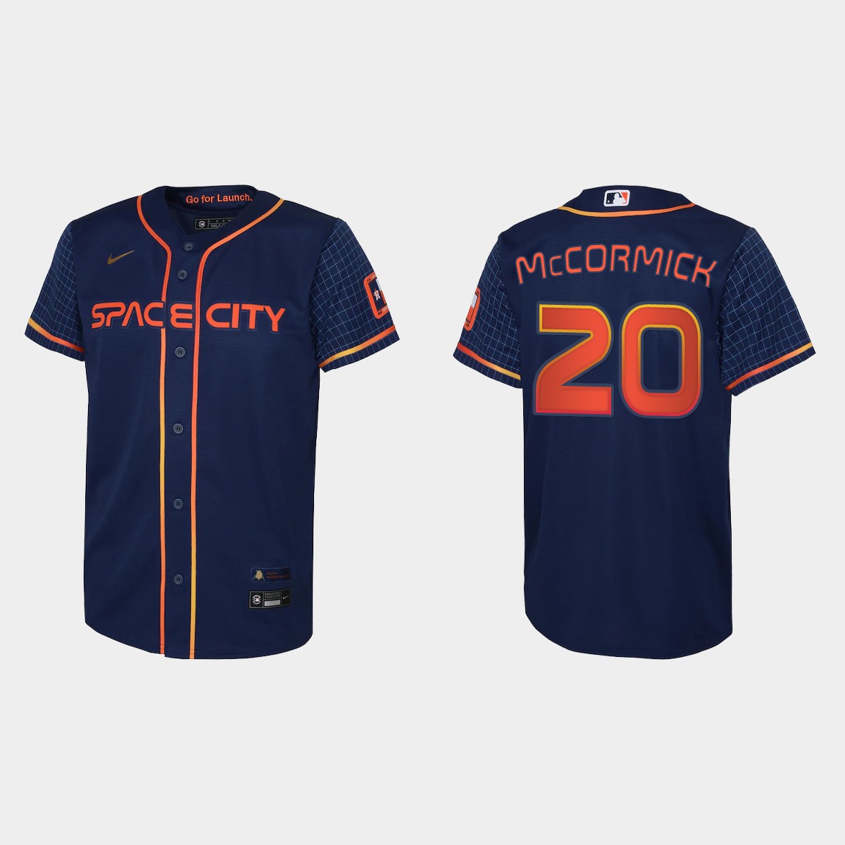 Youth Houston Astros Chas McCormick Navy 2022 City Connect Jersey
