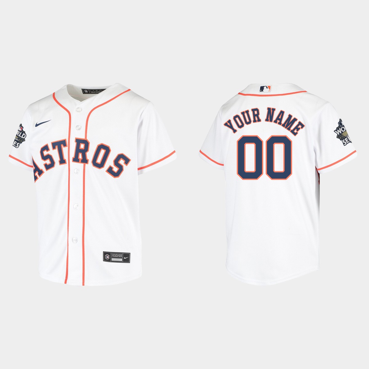 Youth Houston Astros Custom White 2022 World Series Jersey
