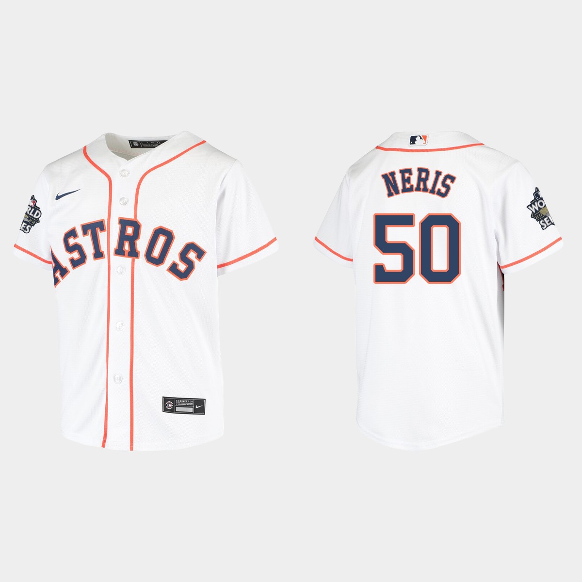 Youth Houston Astros Hector Neris White 2022 World Series Jersey