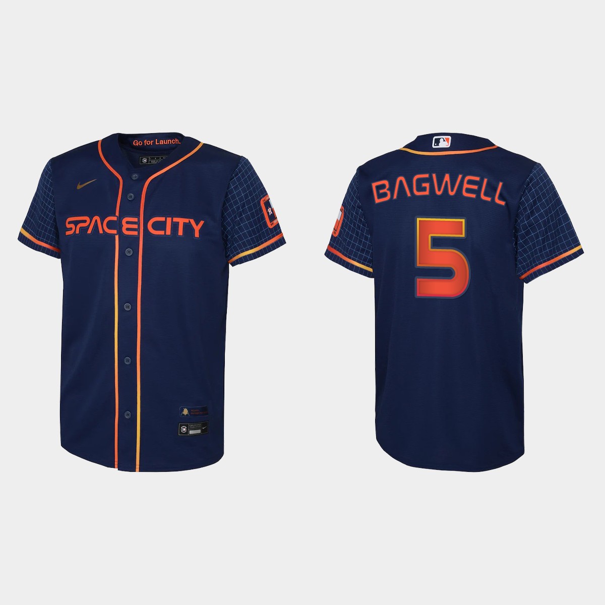 Youth Houston Astros Jeff Bagwell Navy 2022 City Connect Jersey
