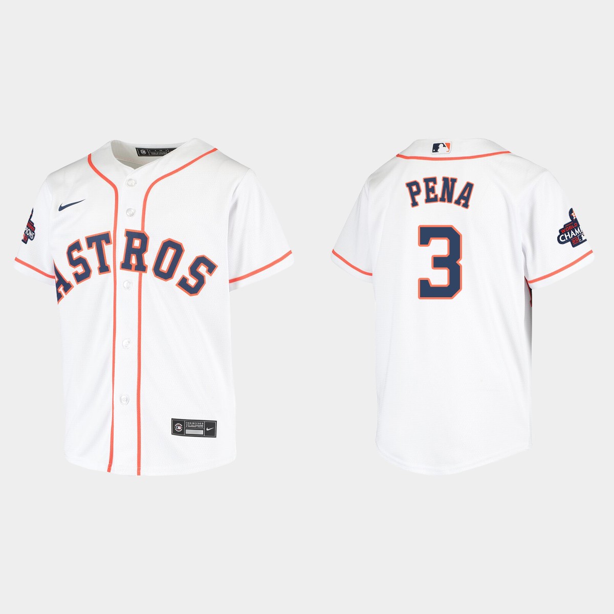 Youth Houston Astros Jeremy Pena White 2022 World Series Champions Jersey