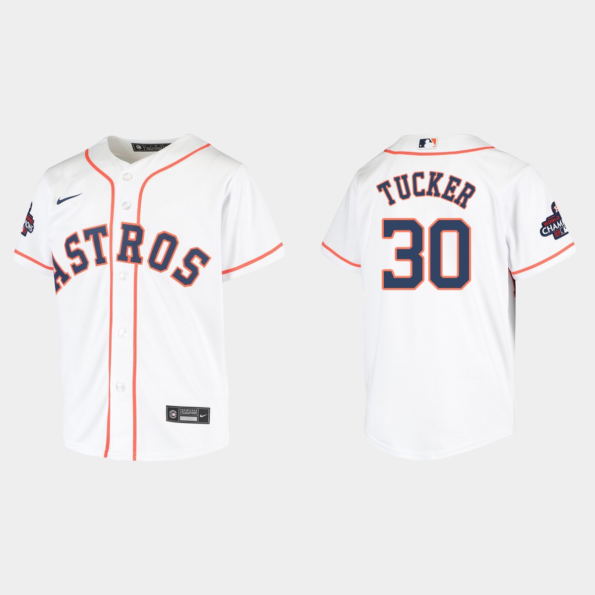 Youth Houston Astros Kyle Tucker White 2022 World Series Champions Jersey