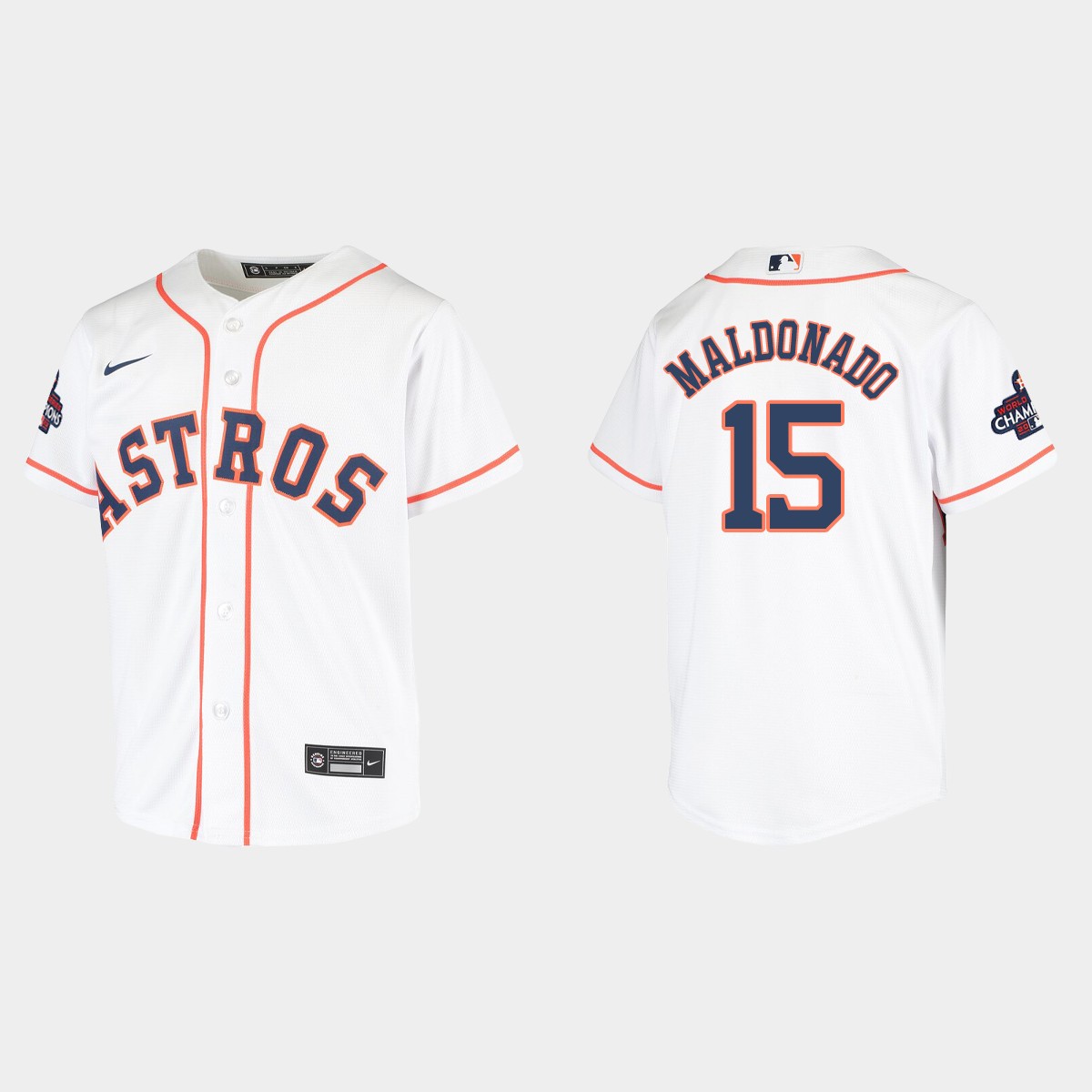 Youth Houston Astros Martin Maldonado White 2022 World Series Champions Jersey