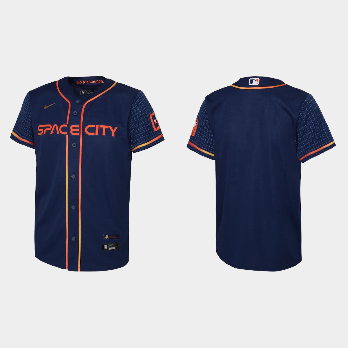 Youth Houston Astros Navy 2022 City Connect Jersey