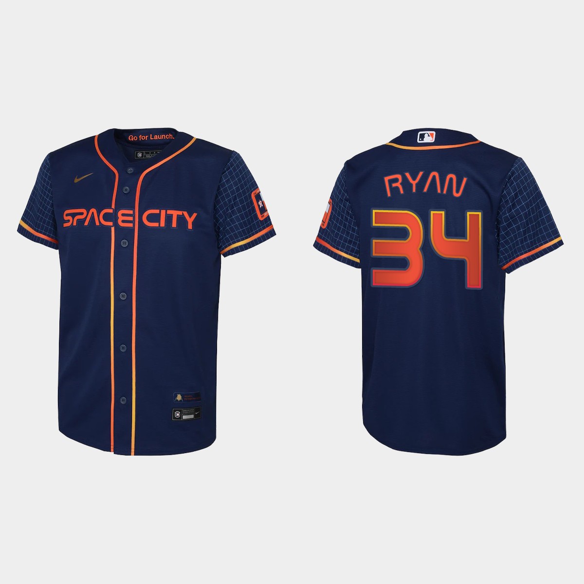 Youth Houston Astros Nolan Ryan Navy 2022 City Connect Jersey