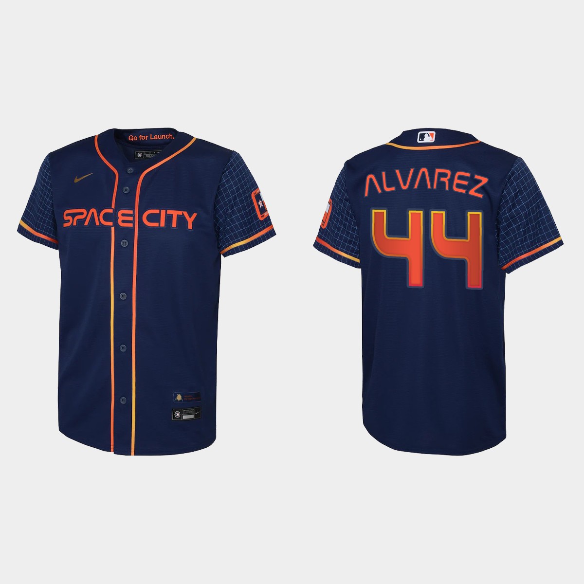 Youth Houston Astros Yordan Alvarez Navy 2022 City Connect Jersey