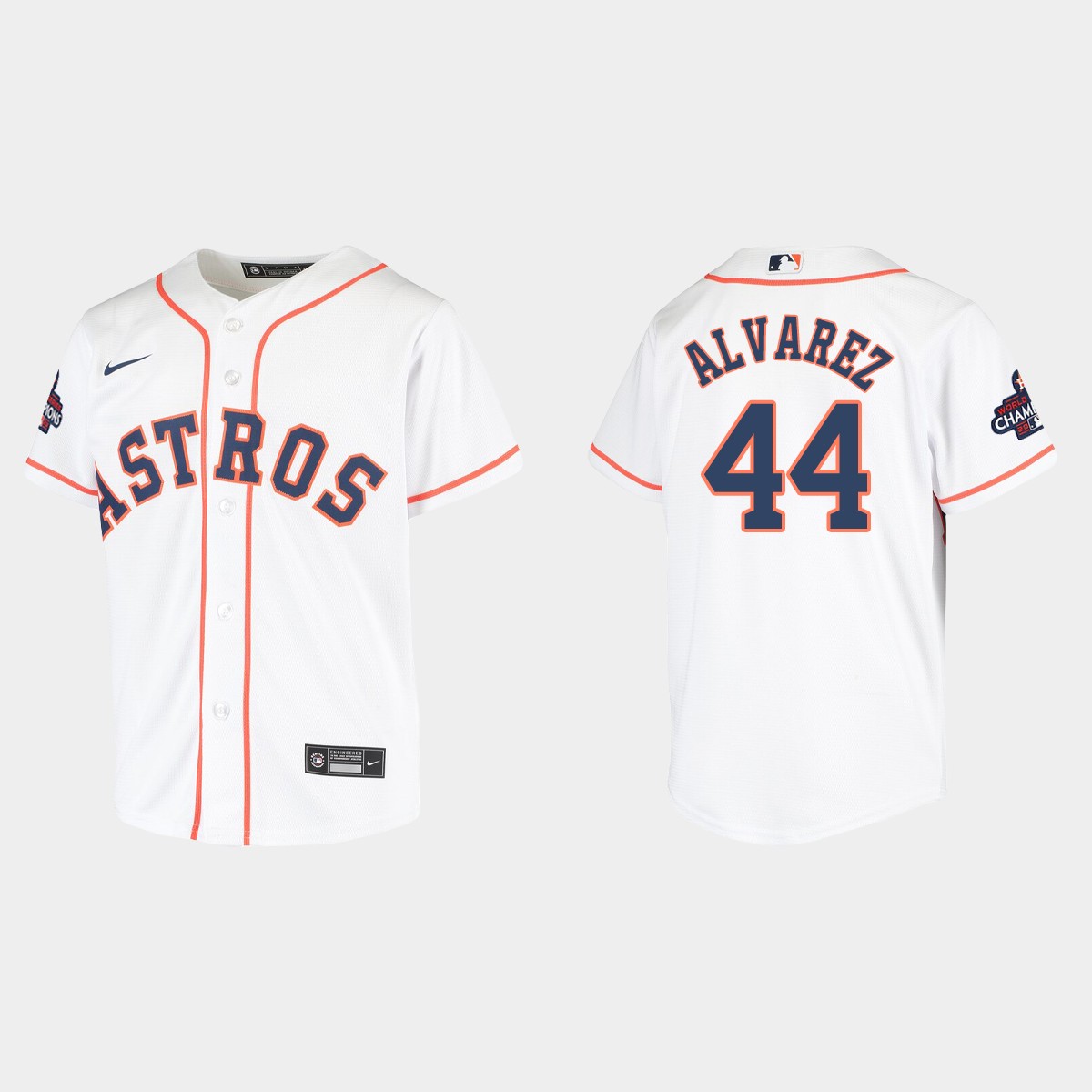 Youth Houston Astros Yordan Alvarez White 2022 World Series Champions Jersey