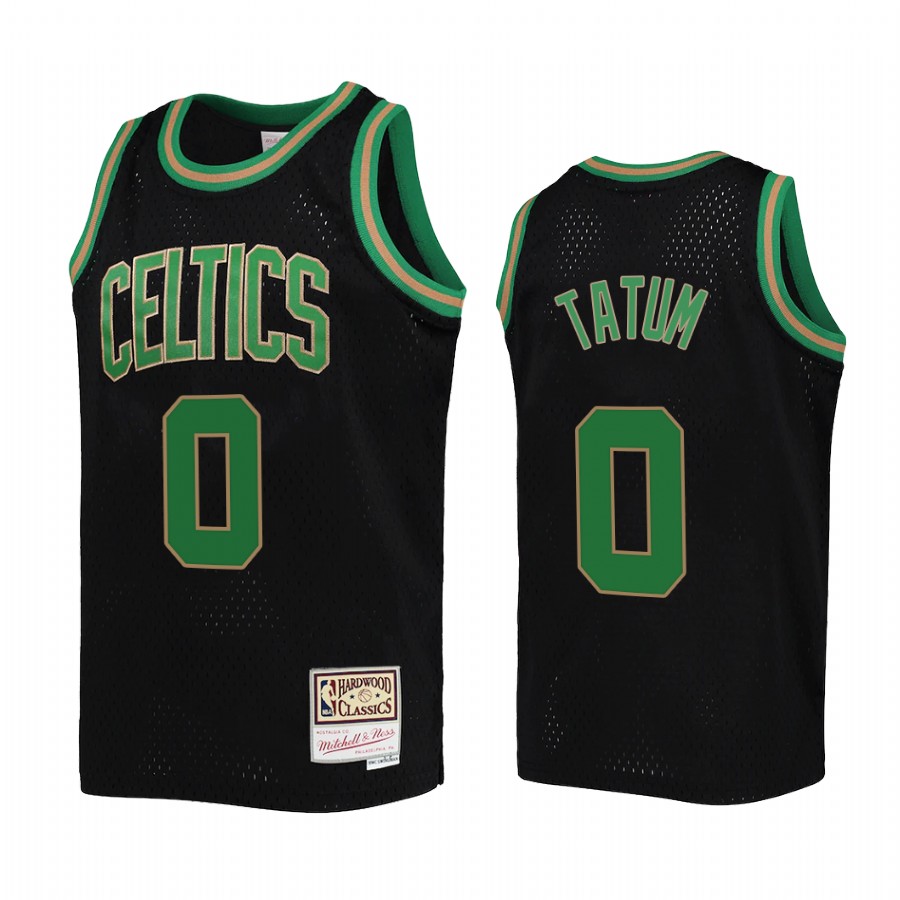 Youth Jayson Tatum Boston Celtics Black Reload Jersey Hardwood Classics