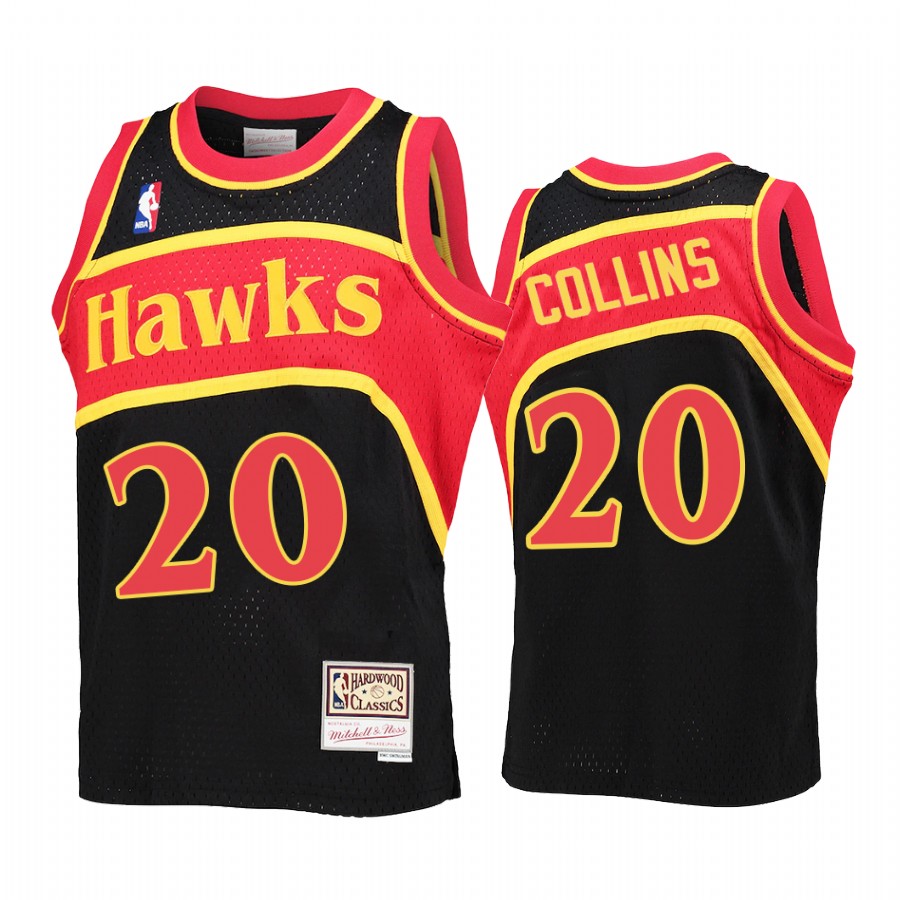 Youth John Collins Atlanta Hawks Black Reload Jersey Throwback