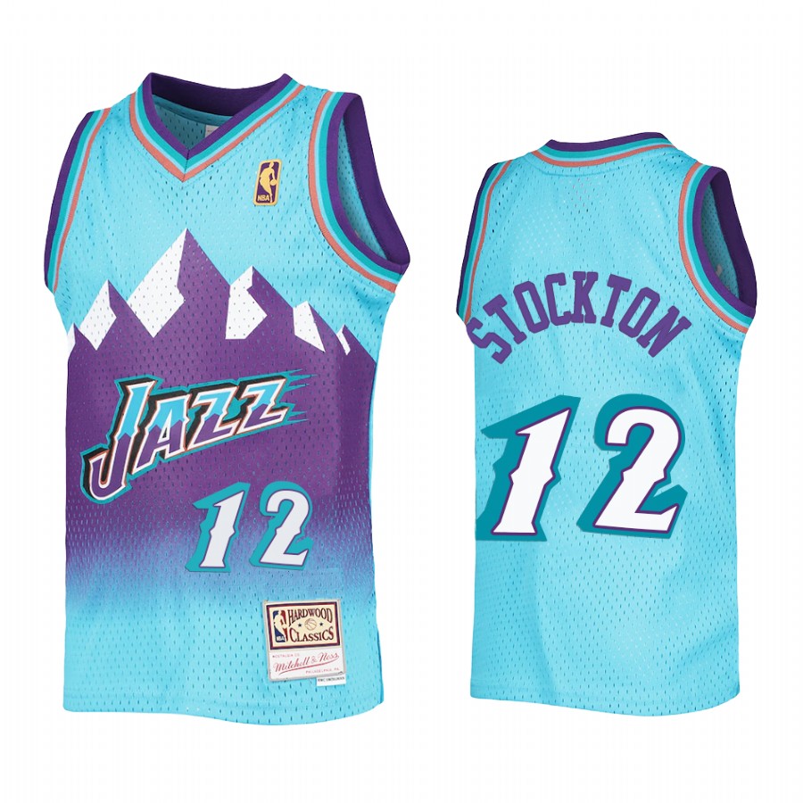 Youth John Stockton Utah Jazz Blue Reload Jersey Throwback
