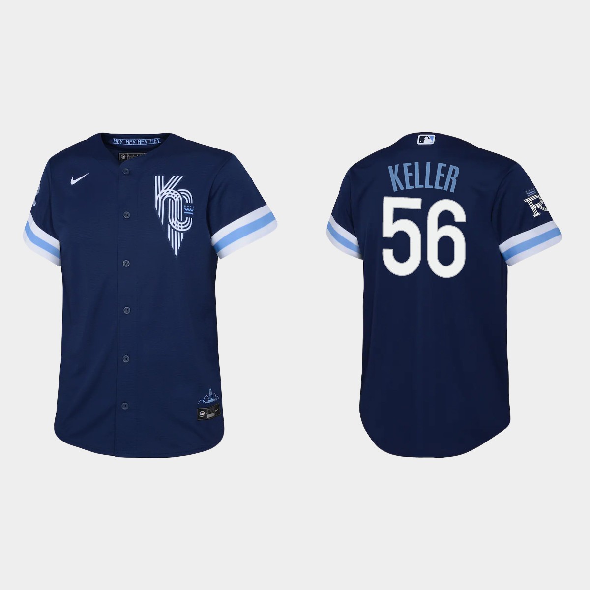 Youth Kansas City Royals Brad Keller Navy 2022 City Connect Jersey