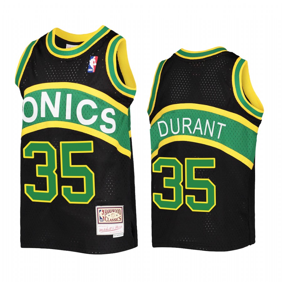 Youth Kevin Durant Seattle SuperSonics Black Reload Jersey Throwback