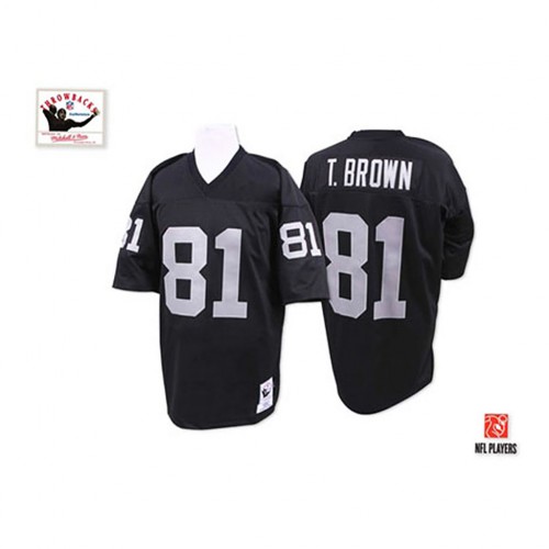 Youth Las Vegas Las Vegas Raiders #81 Tim Brown Mitchell & Ness Black Throwback NFL Jersey Youth