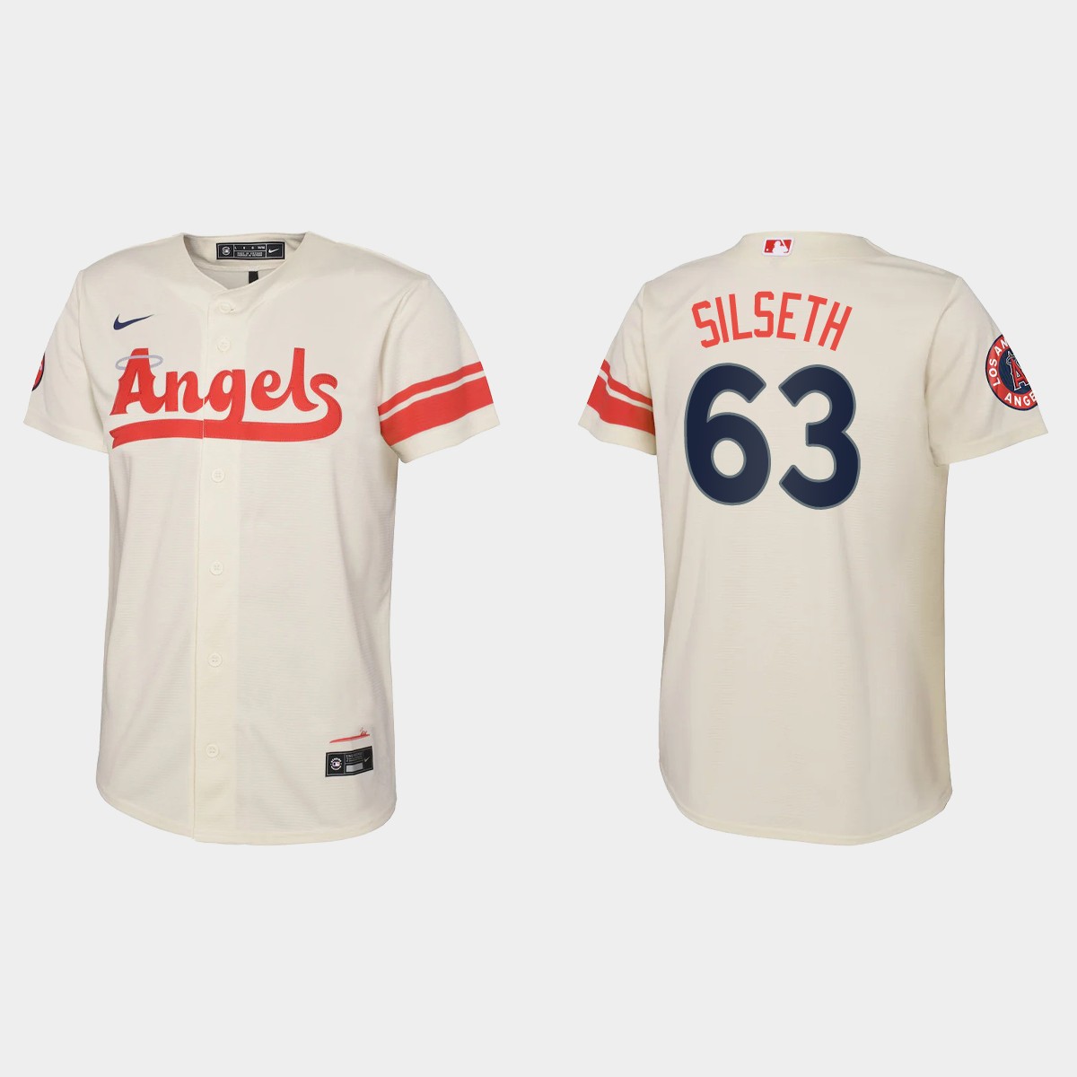 Youth Los Angeles Angels Chase Silseth Cream 2022 City Connect Jersey