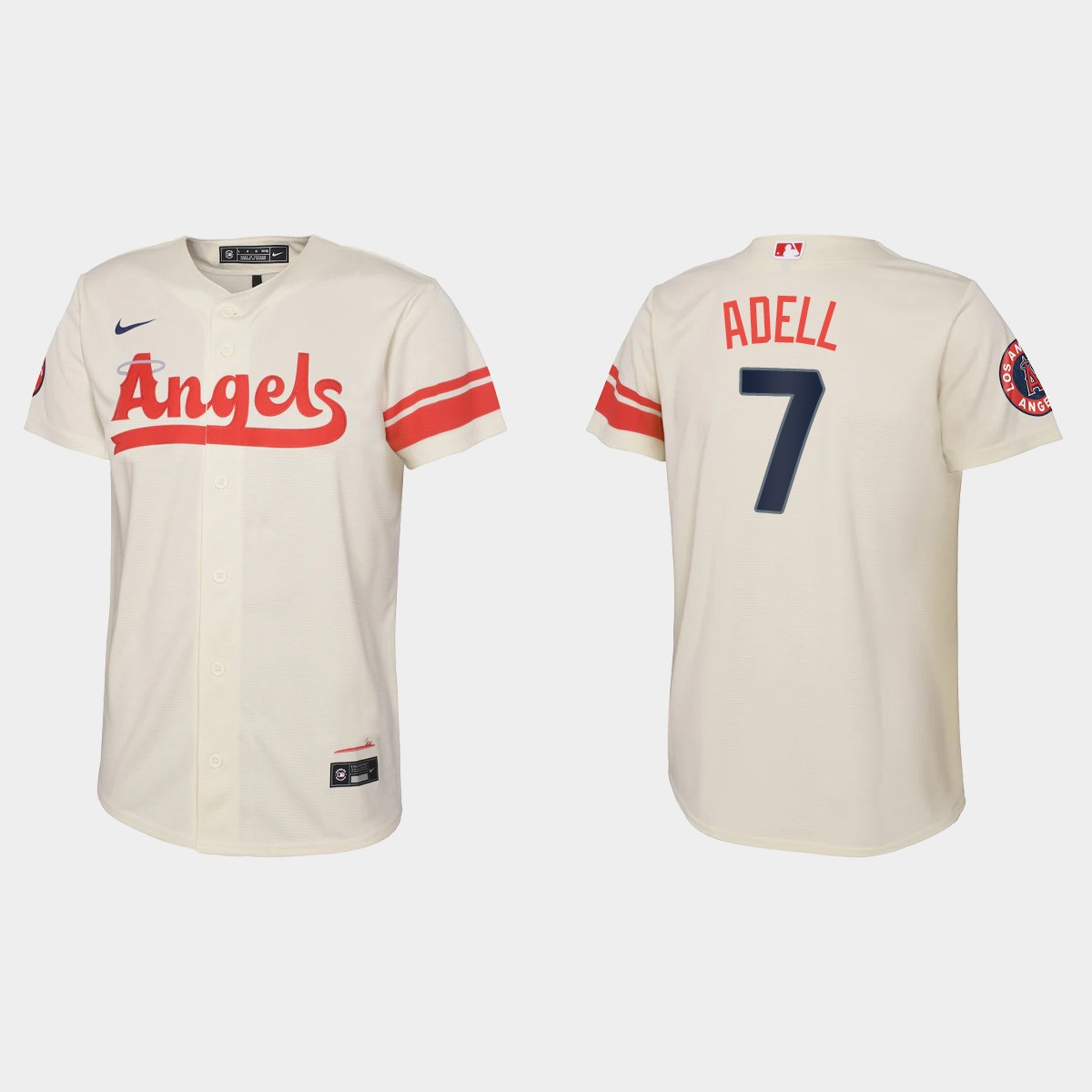 Youth Los Angeles Angels Jo Adell Cream 2022 City Connect Jersey