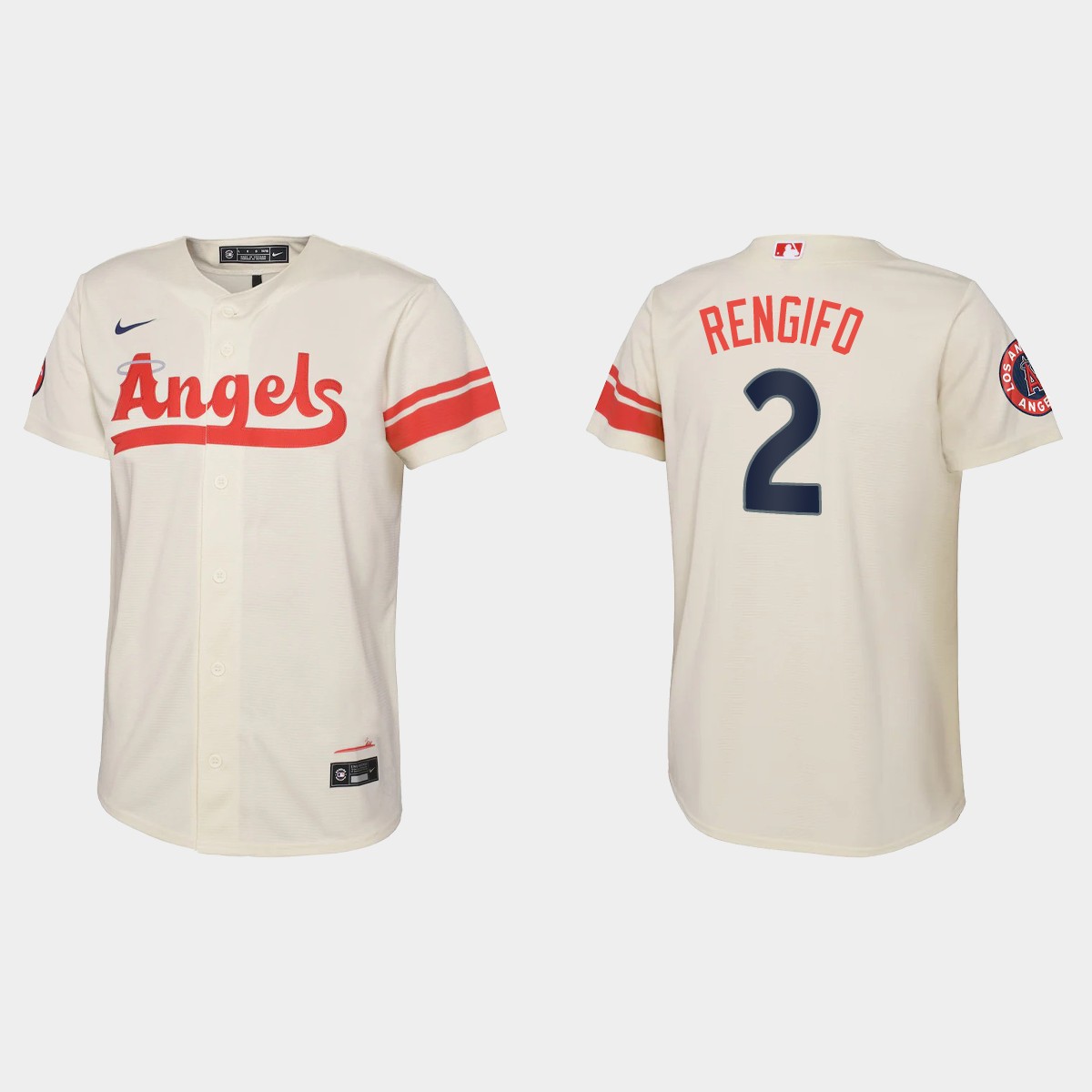 Youth Los Angeles Angels Luis Rengifo Cream 2022 City Connect Jersey