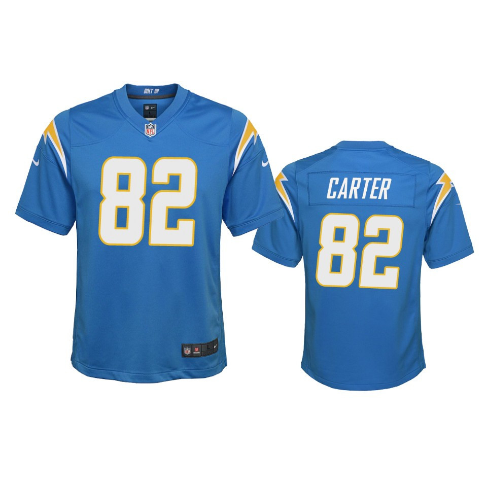 Youth Los Angeles Chargers DeAndre Carter 82 Powder Blue Game Stitched Jersey