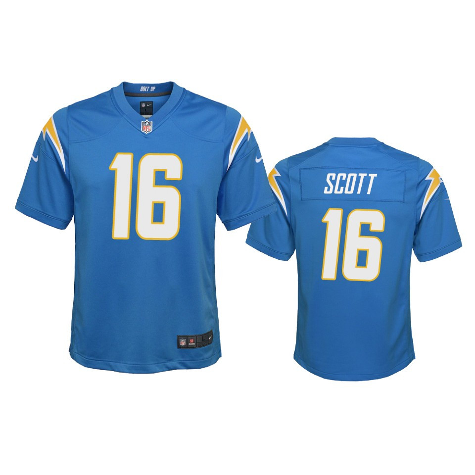 Youth Los Angeles Chargers J.K. Scott 16 Powder Blue Game Stitched Jersey