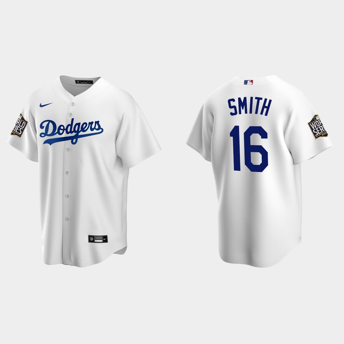 Youth Los Angeles Dodgers #16 Will Smith 2020 World Series Home Jersey - White