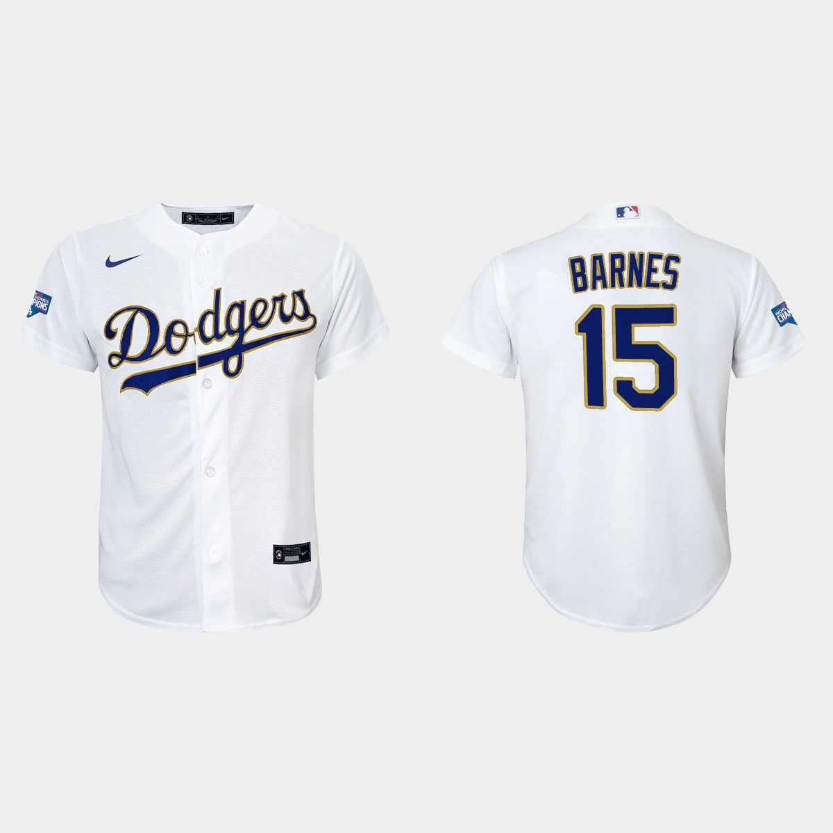 Youth Los Angeles Dodgers Austin Barnes 2021 Gold Program White Gold Jersey