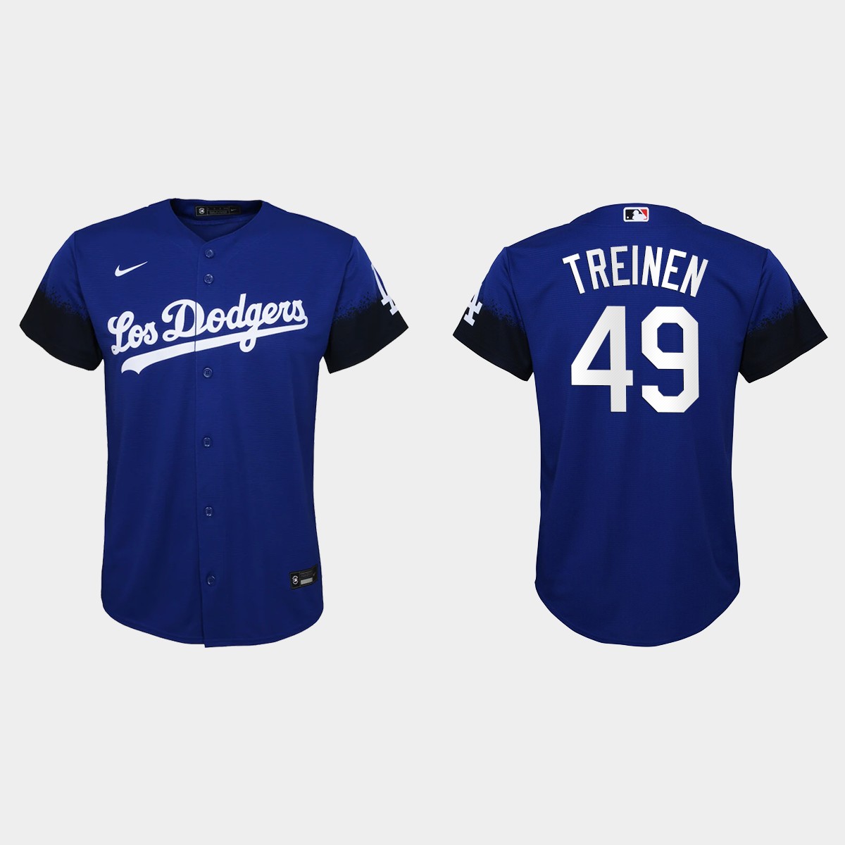 Youth Los Angeles Dodgers Blake Treinen Royal 2021 City Connect Jersey