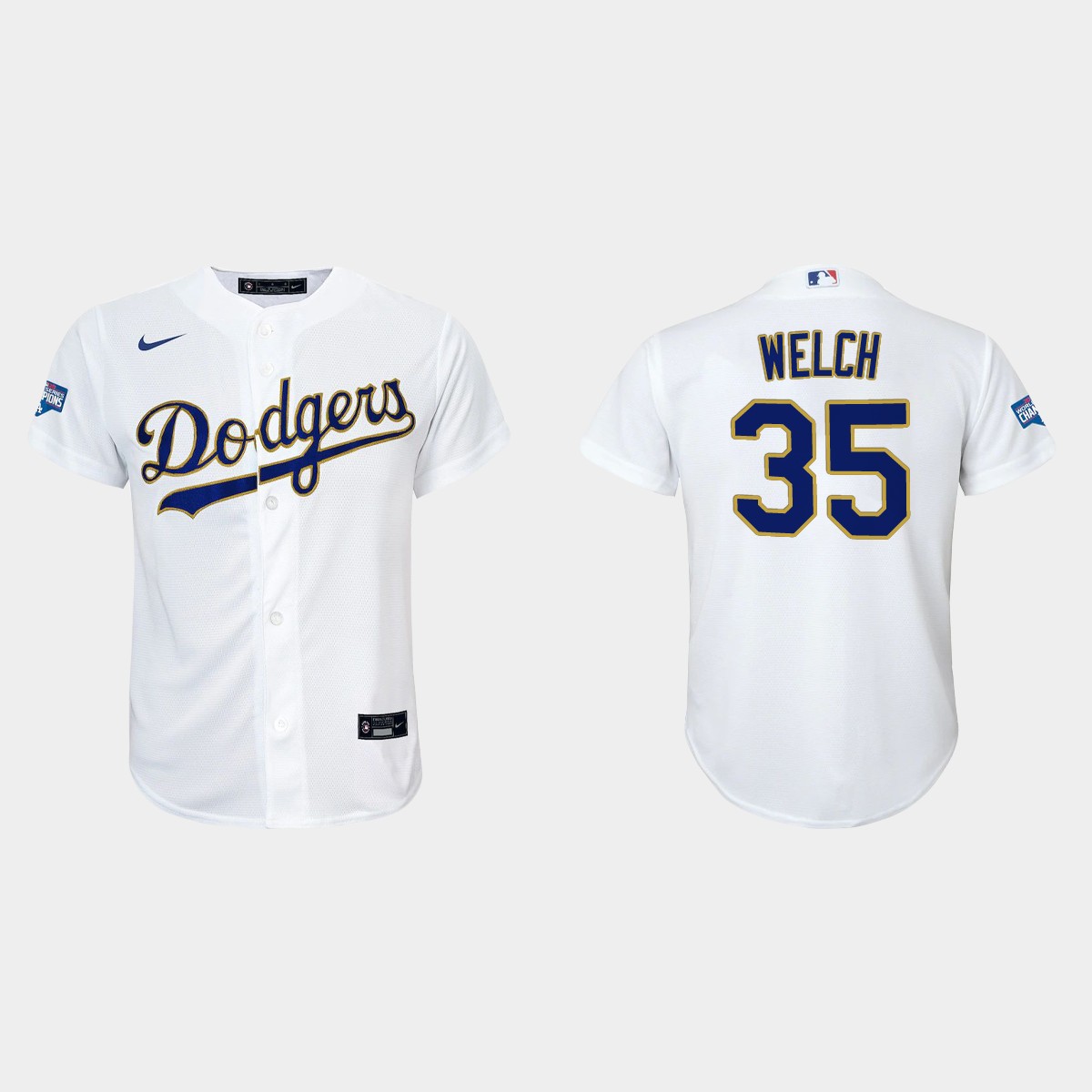 Youth Los Angeles Dodgers Bob Welch 2021 Gold Program White Gold Jersey