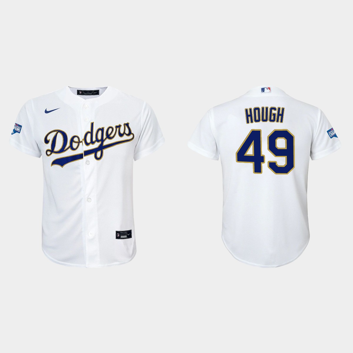 Youth Los Angeles Dodgers Charlie Hough 2021 Gold Program White Gold Jersey