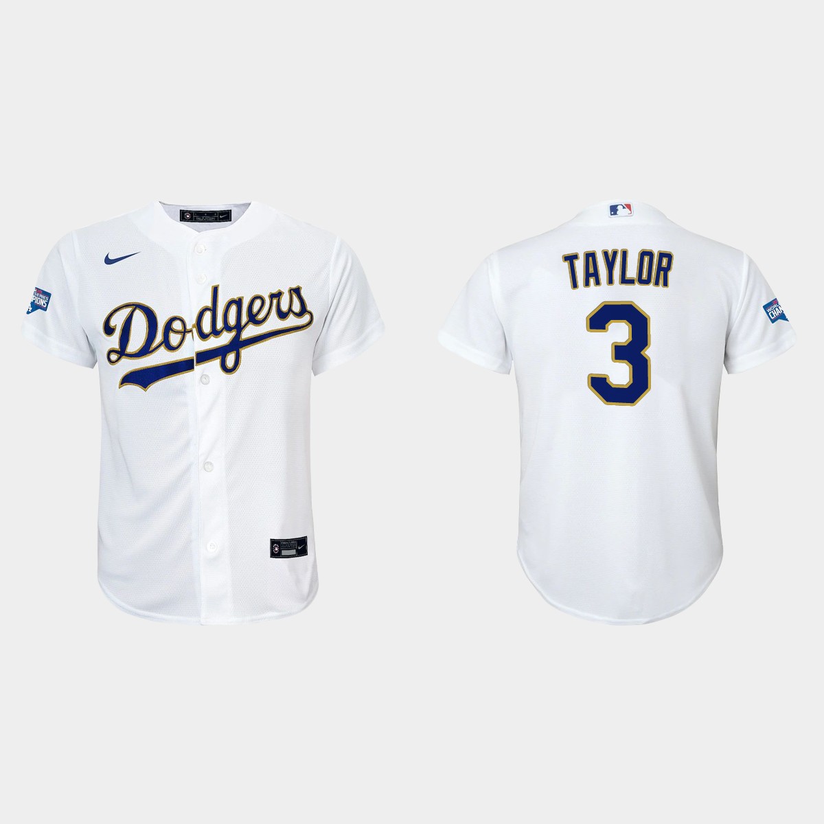 Youth Los Angeles Dodgers Chris Taylor 2021 Gold Program White Gold Jersey