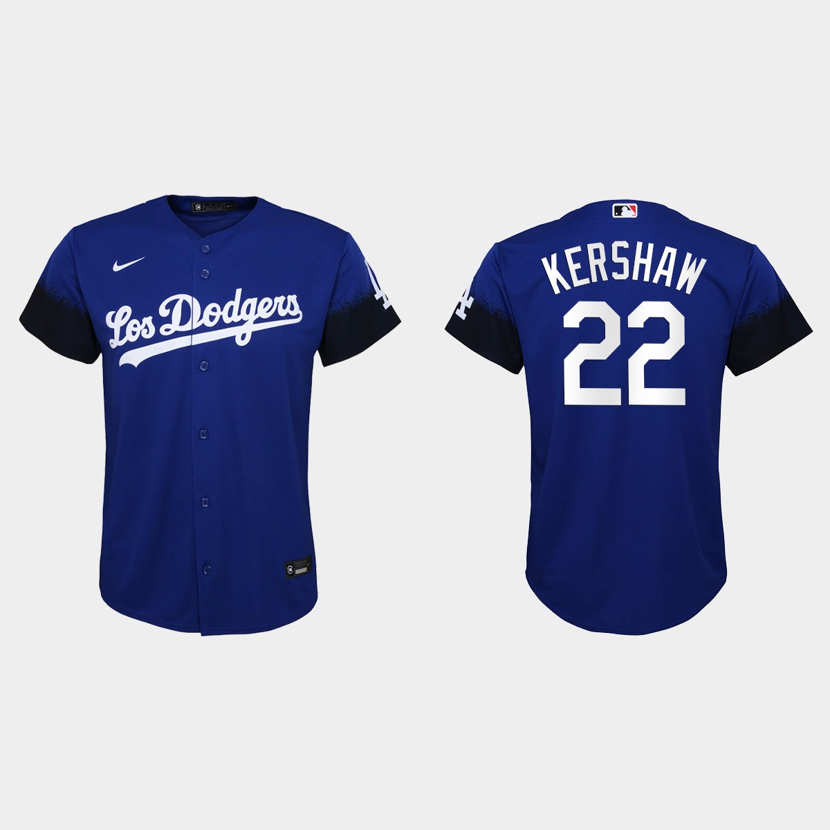 Youth Los Angeles Dodgers Clayton Kershaw Royal 2021 City Connect Jersey